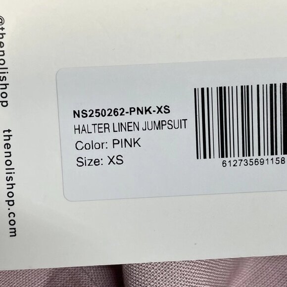 NEW NOLI THE SHOP Women’s Fernanda Linen Jumpsuit Pink Size XS - Picture 8 of 9